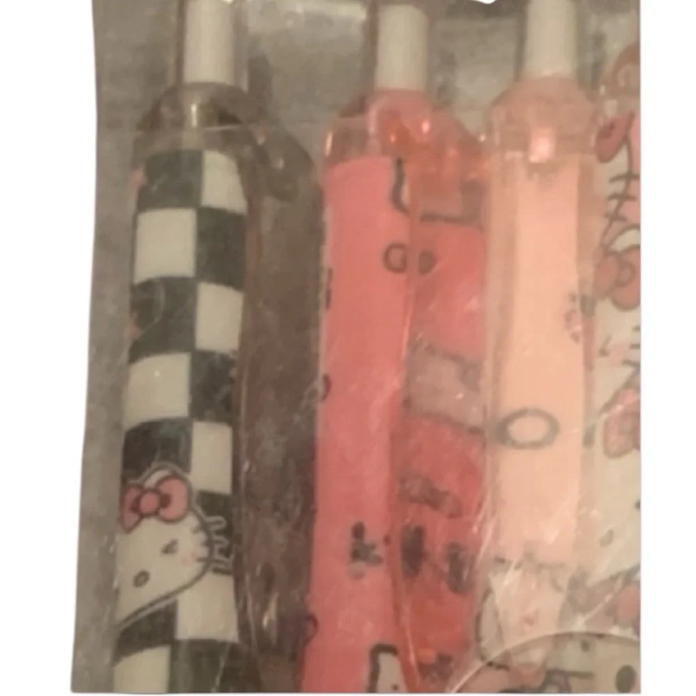 Hello Kitty Sanrio Click Pen Black n White checked NEW NWT in package - Two Pens